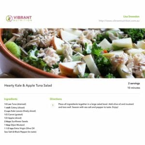 Example anti-inflammatory recipe by clinical nutritionist