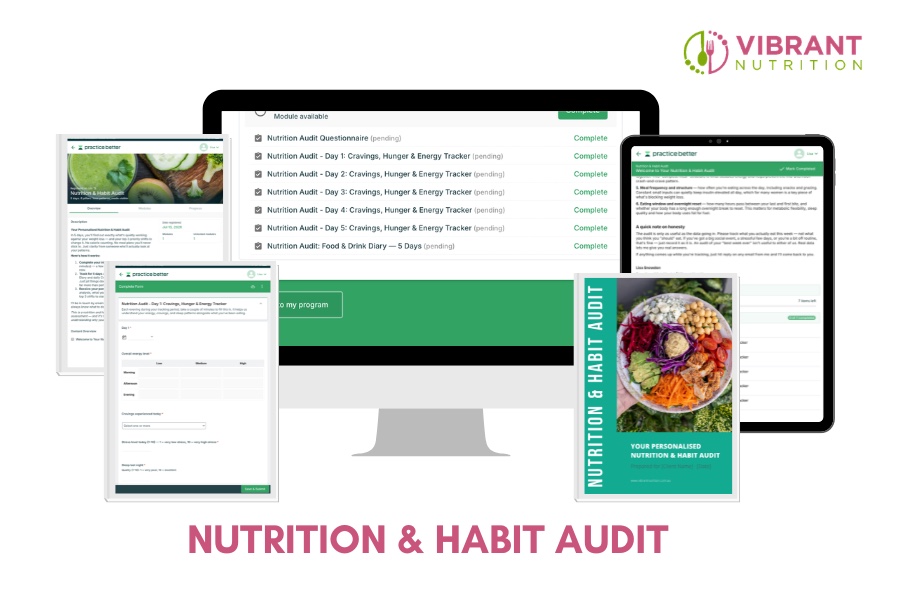 Nutrition & Habit Audit 1 - Vibrant Nutrition The Nutrition & Habit Audit — 5-day tracking tools and your personalised report